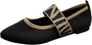 Women's Colour Blocking Lattice Shallow Mouth Hollow Flat Bottom Comfortable Single Elegant Shoes Trendy Slip on No Slip