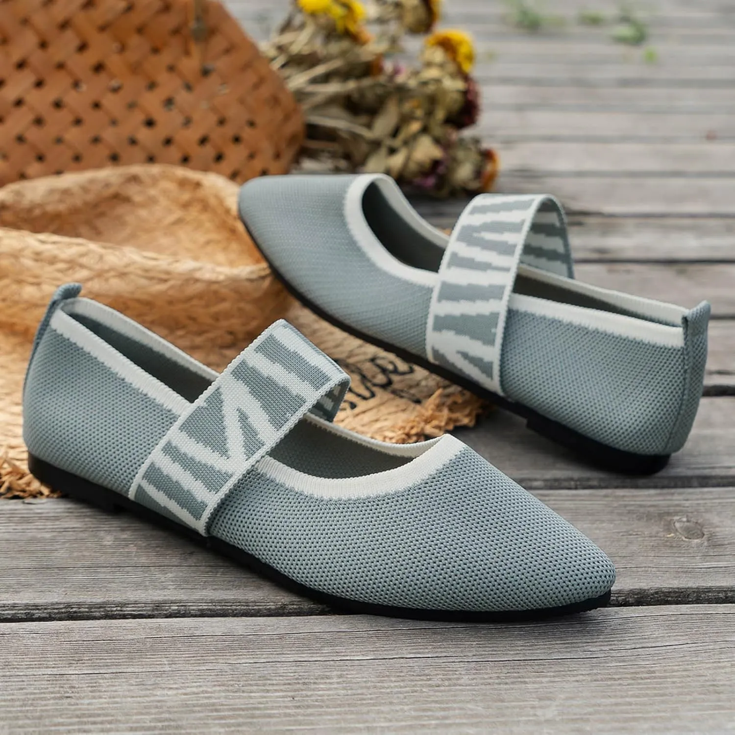 Women's Colour Blocking Lattice Shallow Mouth Hollow Flat Bottom Comfortable Single Elegant Shoes Trendy Slip on No Slip