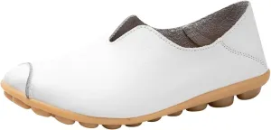 Womens Leather Shoes Casual Dressy Comfortable Loafers Summer Slip On Walking Driving Flats Lightweight Work Shoes 2025 Fashion