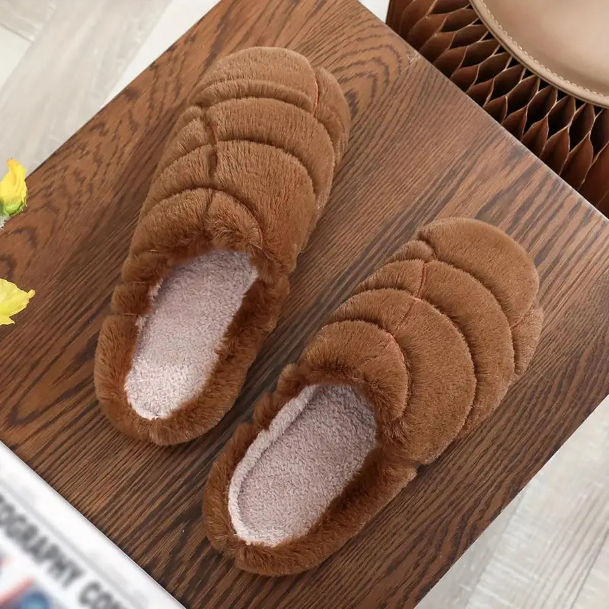 Womens Mens Animal Slippers Cute Cartoon Slippers Winter Warm Animal Couple Slippers Plush Fuzzy Cat Paw Slippers
