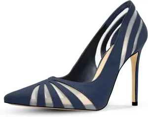Women's Mesh Pumps Pointed Toe High Heels Closed Toe Comfortable Dress Office Work Shoes for Women