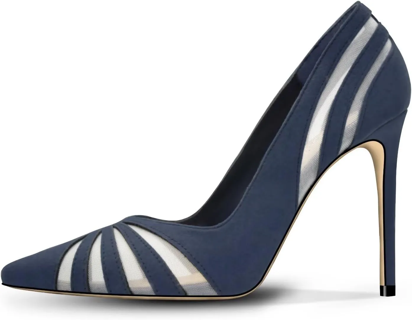 Women's Mesh Pumps Pointed Toe High Heels Closed Toe Comfortable Dress Office Work Shoes for Women
