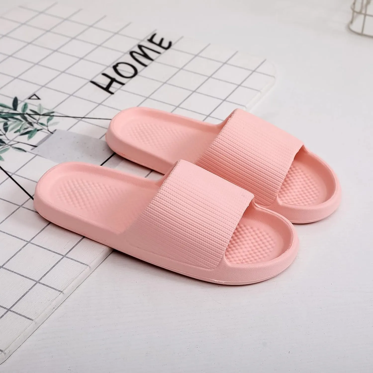 Women's Pillow Slippers Shower Shoes for College Dorm Room Vacation Sandals Summer Slides Sandals for Women