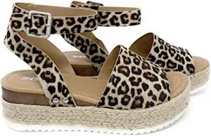 Womens Platform Sandals Comfortable Arch Support Wedge Sandals Summer Buckle Casual Sandal Open Toe Espadrilles Boho Summer Beach Shoes Comfortable Outdoor Walking Shoes
