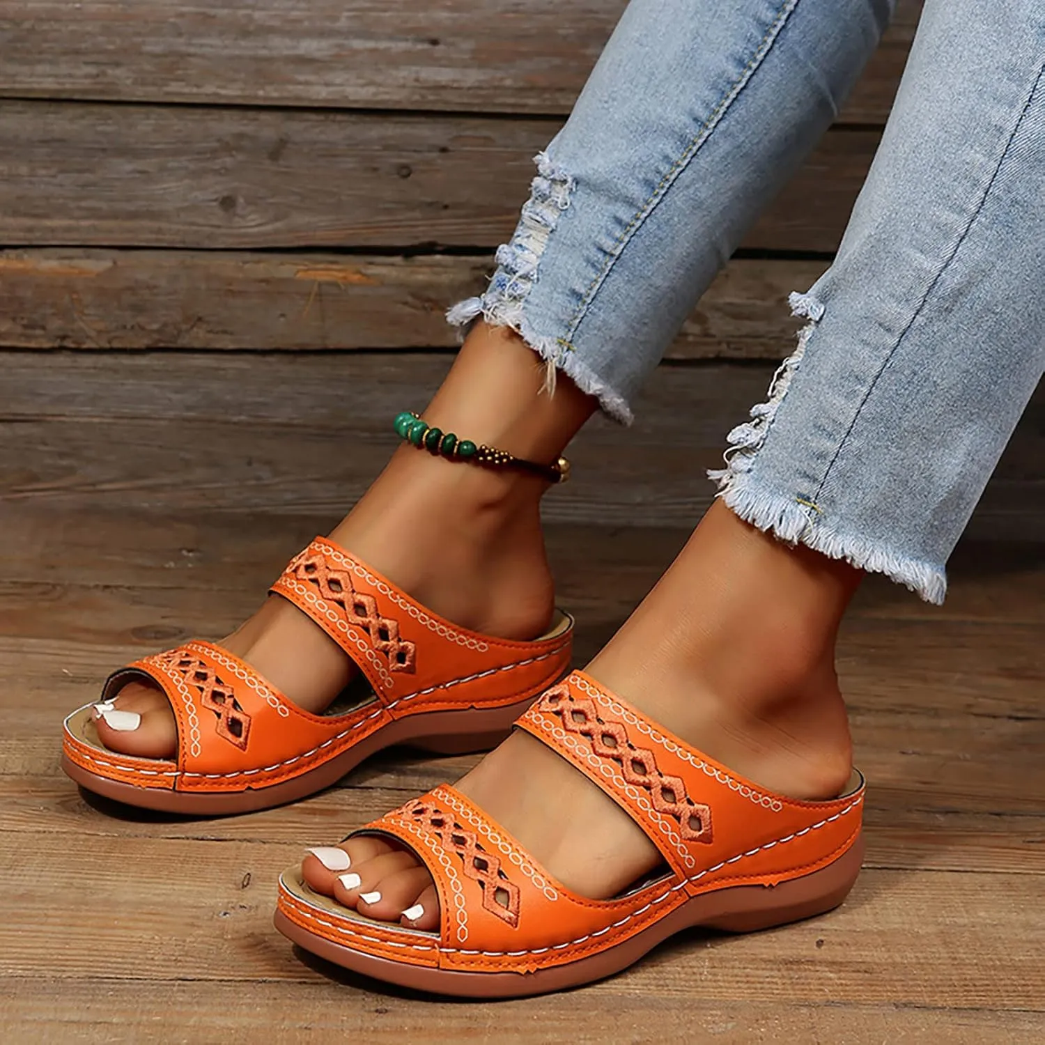 Womens Sandals Comfortable Dressy Orthopedic Dress Sandals Black Flip Flops for Women Slip on Casual Flat Women Open Toe Sandal Walking Sandals Women