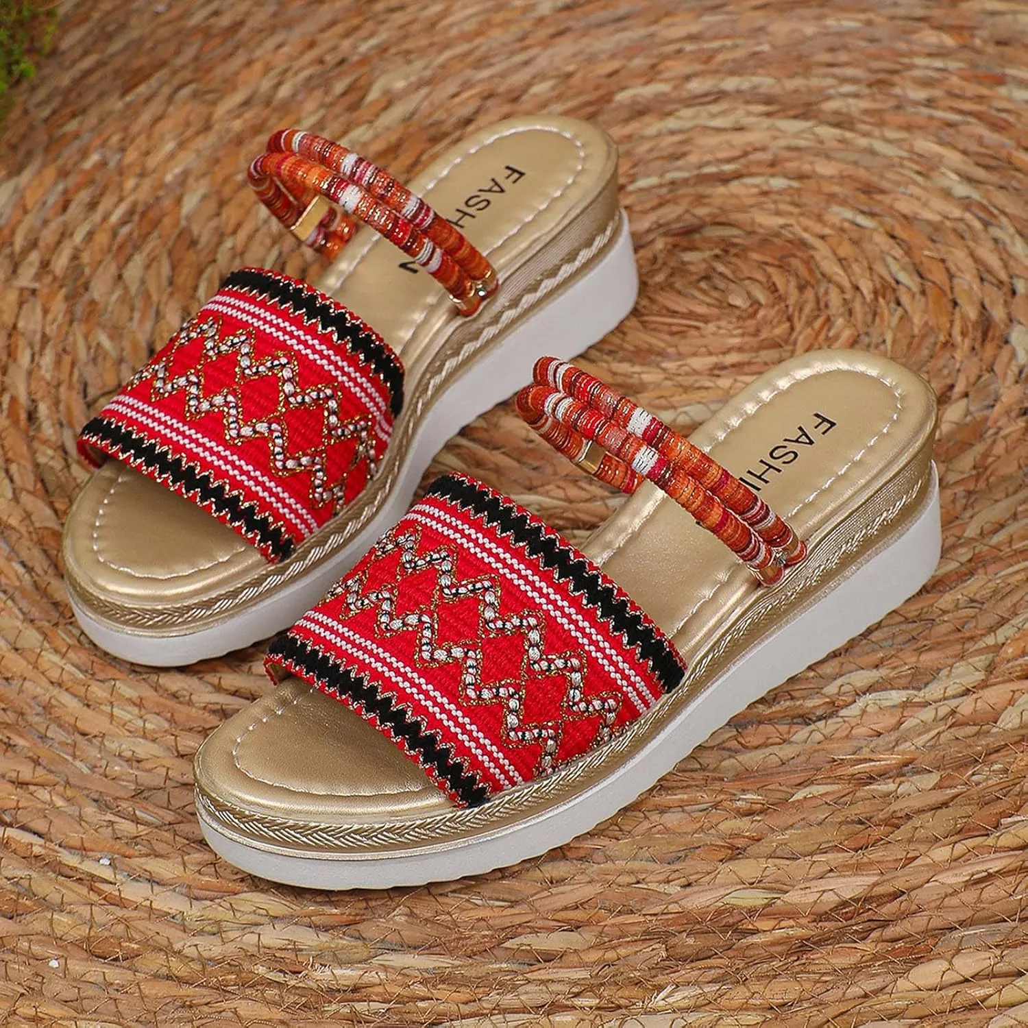 Women's Thick Bottom Sandals Summer Outdoor Camping Walking Beach Sandal Orthopedic Sandals with Arch Support