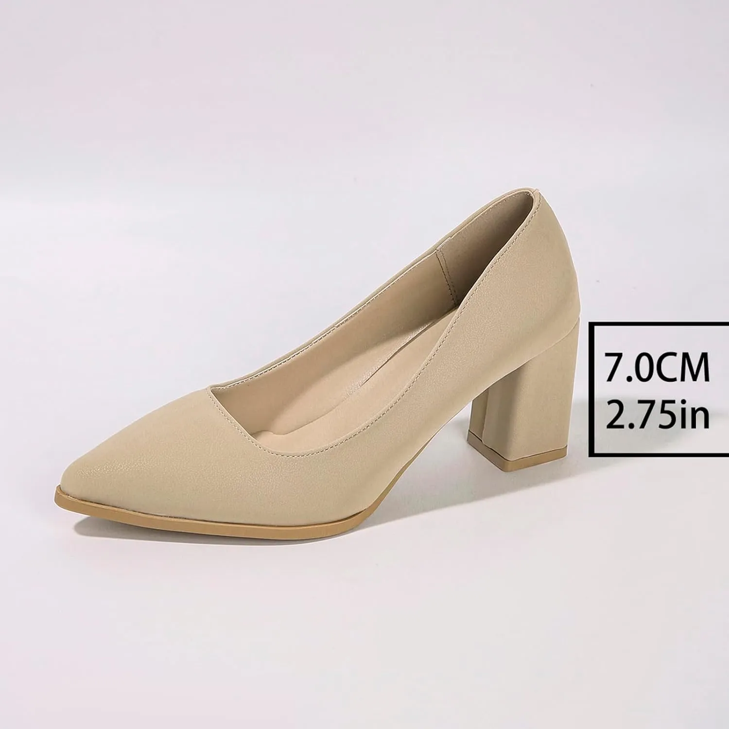 Womens Work Heels Nude Block Heel Loafers Close Toed Chunky Pumps Dress Shoes Suede Office Shoes Slip On Loafer