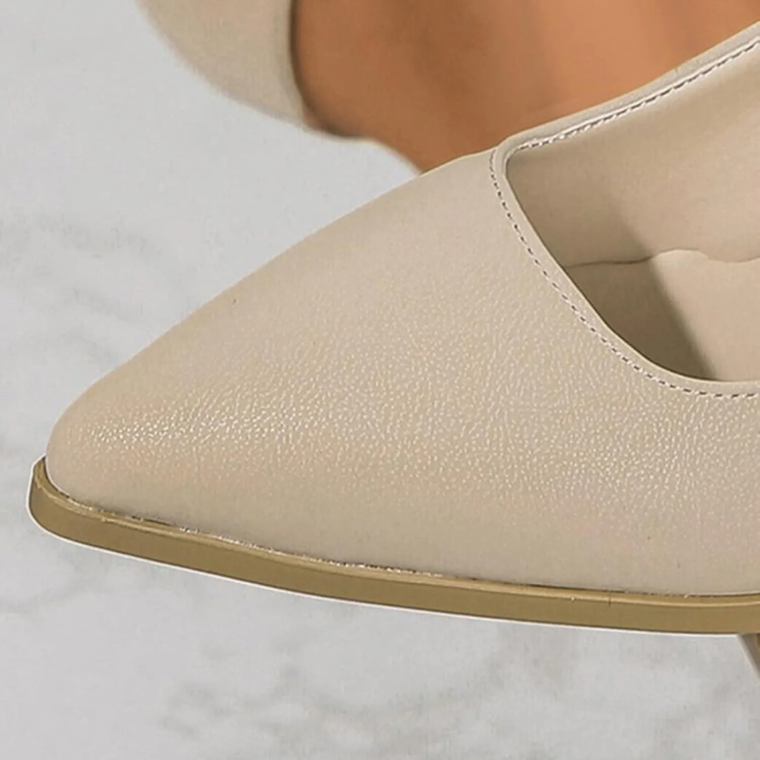 Womens Work Heels Nude Block Heel Loafers Close Toed Chunky Pumps Dress Shoes Suede Office Shoes Slip On Loafer