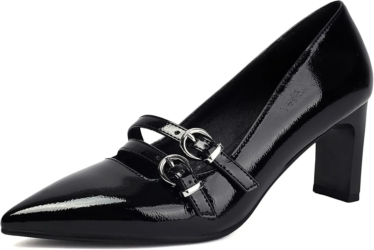 XIEDA Women's Pointed Toe Block Heels High Heel Pumps Office Work Heels Dress Shoes